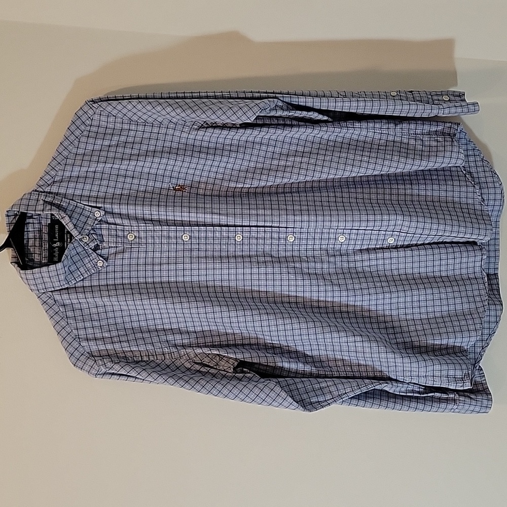 Ralph Lauren Long Sleeve Men's Short-Color Blue/White/Brown